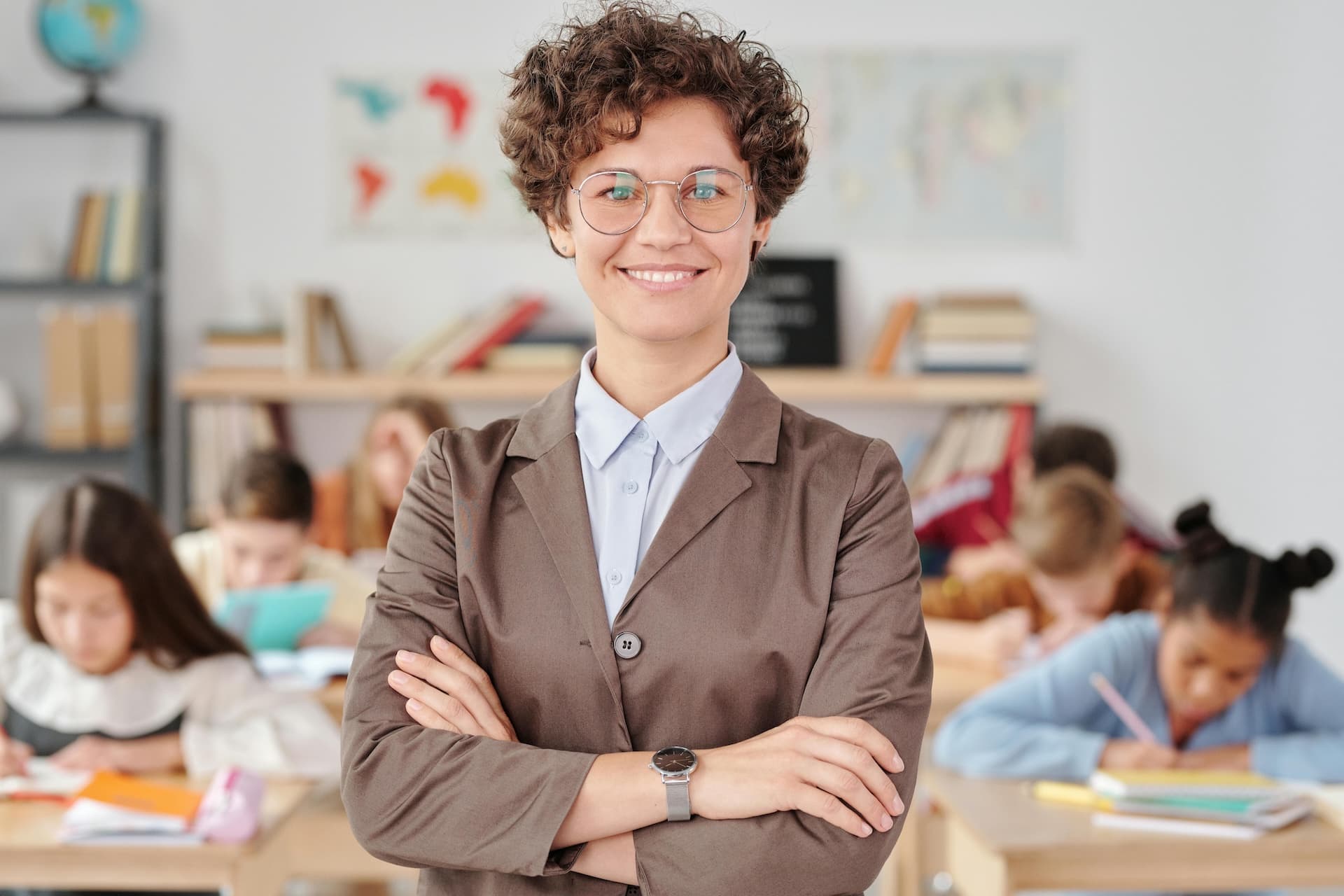 Community partner engaging with students in a classroom